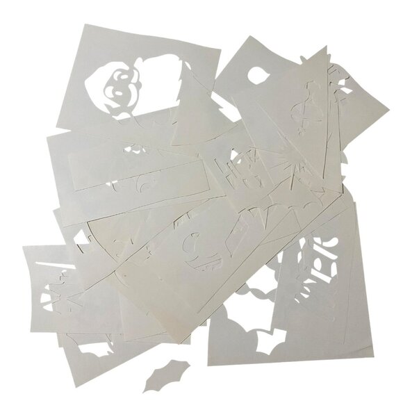 Vintage Wax Christmas Stencils 2 Packs Punched Unpunched Art Decoration Holiday - Picture 5 of 5